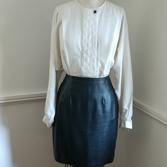 #12 VINTAGE 1970-80s "Cossack" Quilted Placket Blouse 70s Designer Chaus - Picture 6 of 7